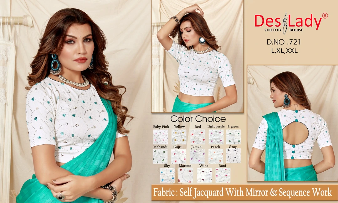 Beautiful strechewal blouse design for size L xl xxl  available contact 9009773656 uploaded by business on 7/24/2023