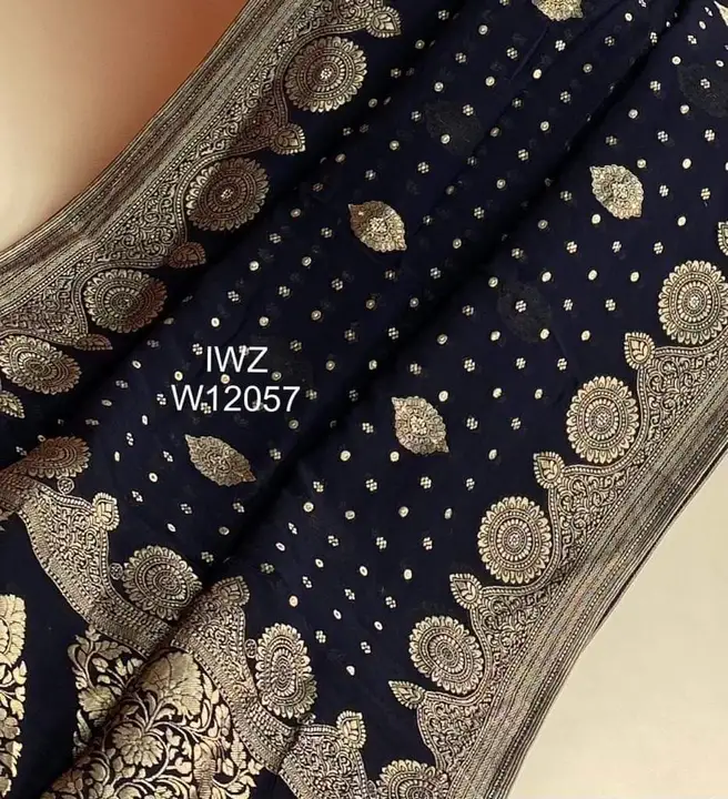 Banarasi daeyble semi jorjet silk saree  uploaded by Zainab fashion on 7/24/2023