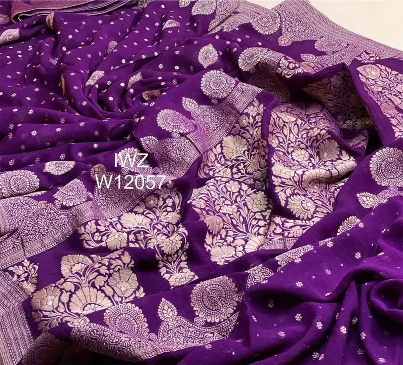 Banarasi daeyble semi jorjet silk saree  uploaded by business on 7/24/2023