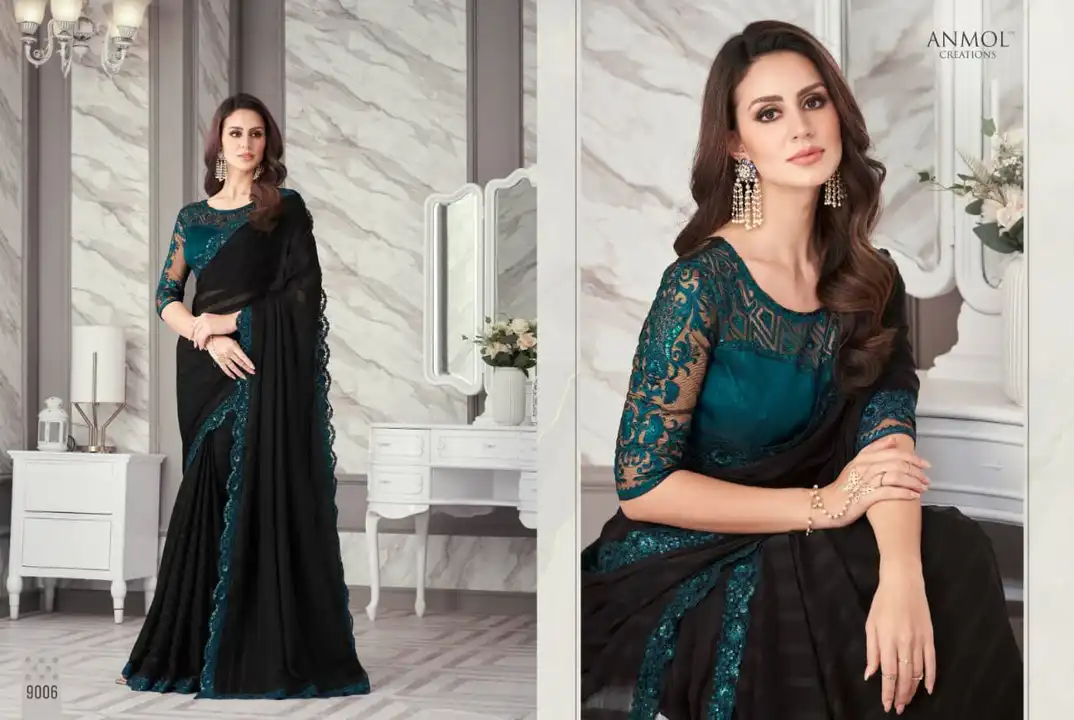 Georgette Fancy Saree  uploaded by Royal creation on 7/24/2023