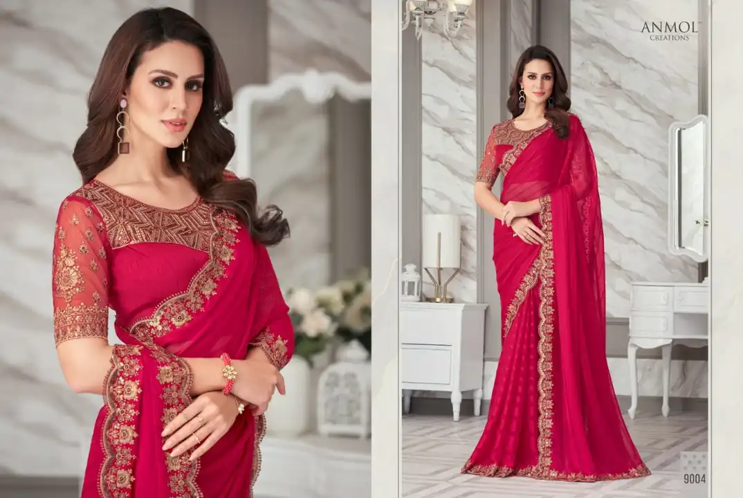 Georgette Fancy Saree  uploaded by Royal creation on 7/24/2023