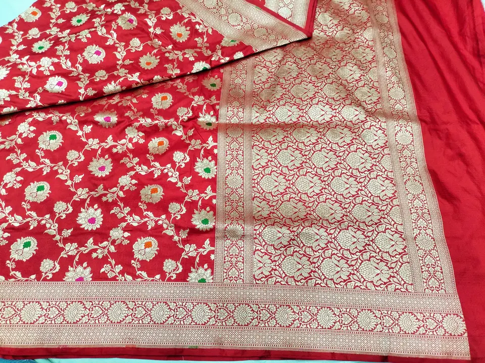 Pure silk kataan hendloom mina alfi tilfi work alowar beautiful banarasi silk saree  uploaded by Muaaz Banarasi Sarees on 7/24/2023