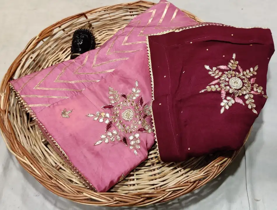 *Beautiful Lehanga 

For This Wedding Season

Designer product

🎉Pure Uppda silk half &half lehnga
 uploaded by Gotapatti manufacturer on 7/25/2023
