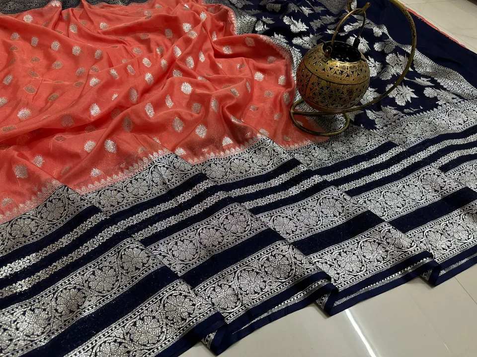 Semi Geroget katan Opada pahuri silk saree  uploaded by Shoaib Ansari S.A. Silk Fabric Vns. on 7/25/2023