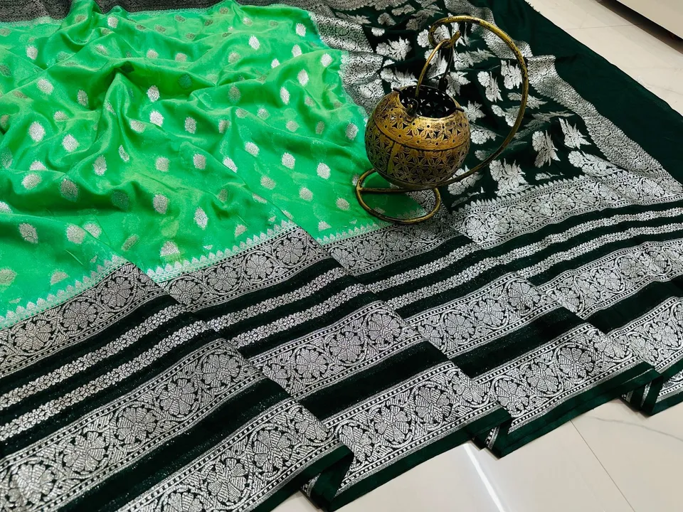 Semi Geroget katan Opada pahuri silk saree  uploaded by Shoaib Ansari S.A. Silk Fabric Vns. on 7/25/2023