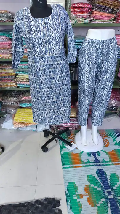 Jaipuri print cotton kurti with pant uploaded by Jaipuri Fashion World  on 7/25/2023