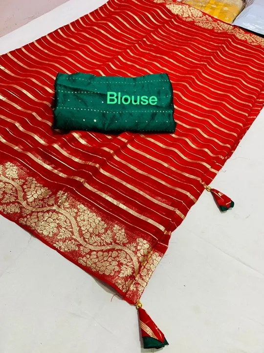 *New Arrival*

Pure Viscose Georgette with Zari Lining in Full Saree Jecard border Pure Saree With A uploaded by Marwadi Businessmen on 7/25/2023