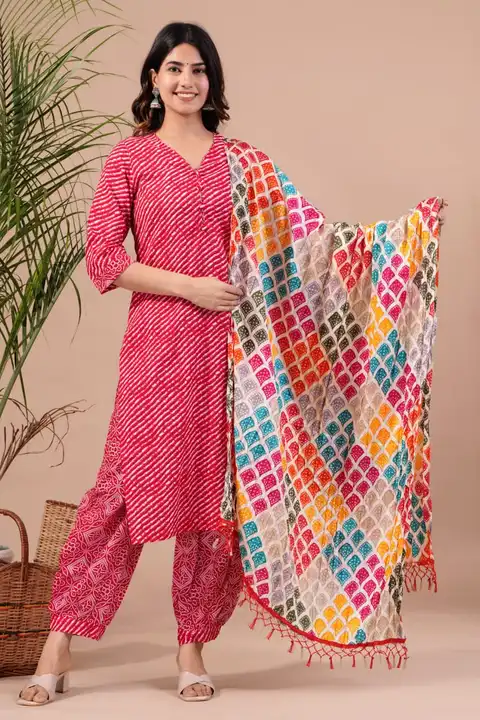 Pure cotton kurta pant and dupatta set  uploaded by Aleexa Outlet on 7/25/2023