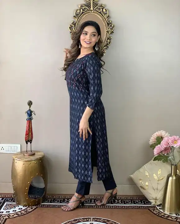 Blue kurti Pant new trend  uploaded by TNC & MS on 7/25/2023