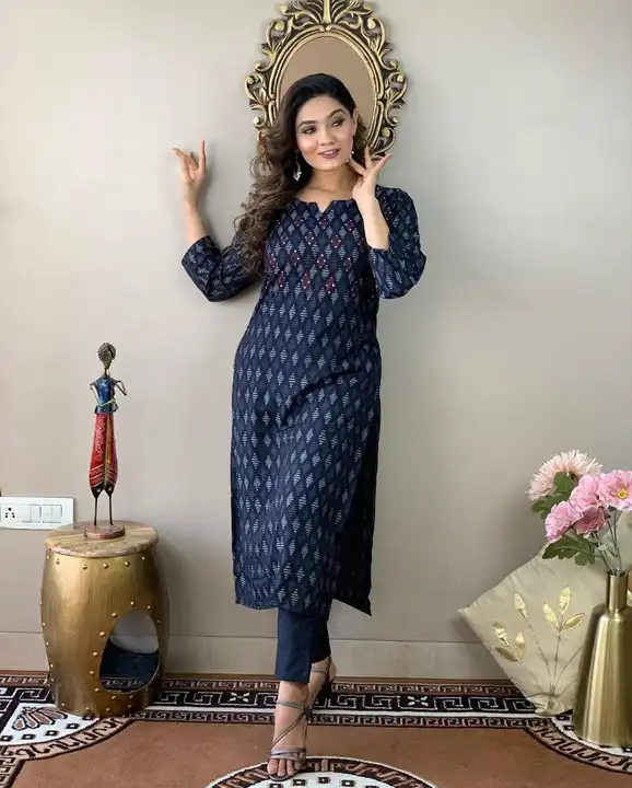 Blue kurti Pant new trend  uploaded by business on 7/25/2023