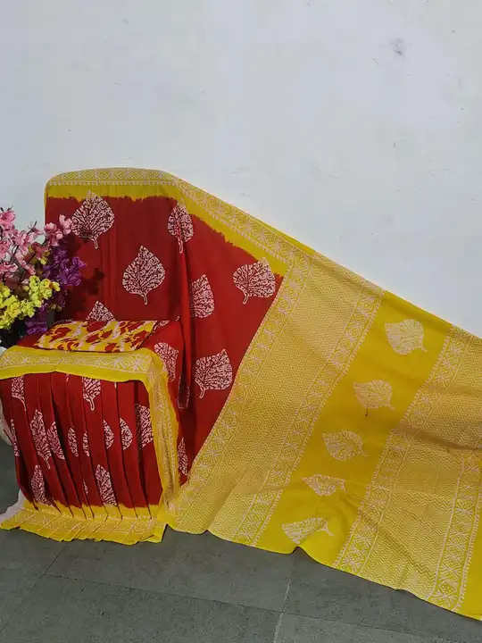 Pure cotton mulmul saree with blouse piece  uploaded by SHREE GOVIND COLLECTION on 7/25/2023