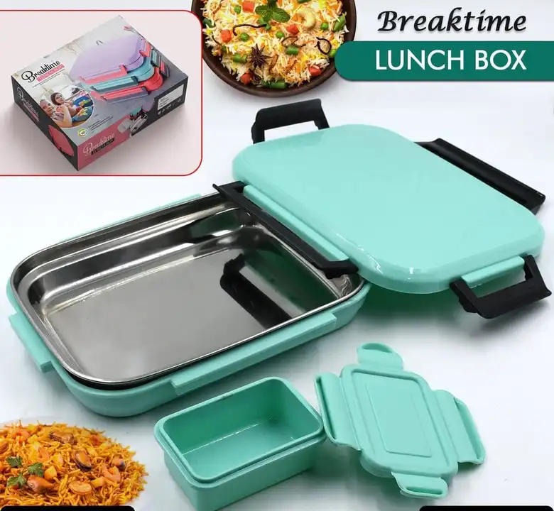 Nita stainless steel lunch box  uploaded by Khodiyar plastic on 7/25/2023