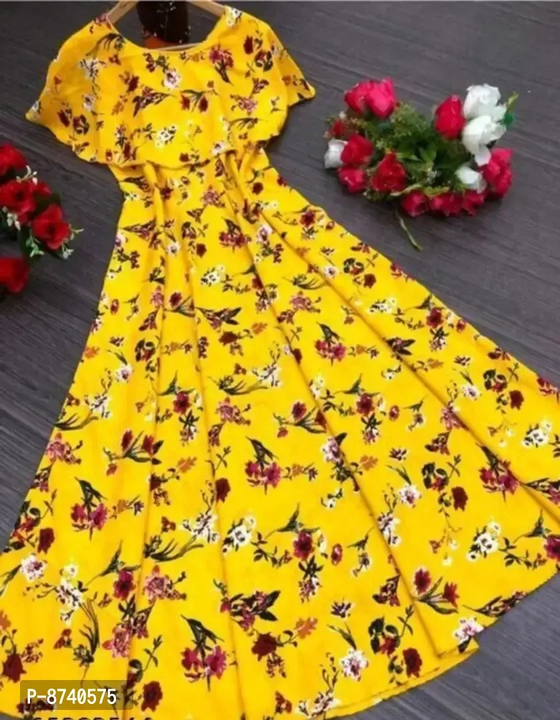 Classic Crepe Printed Gown   uploaded by business on 7/25/2023