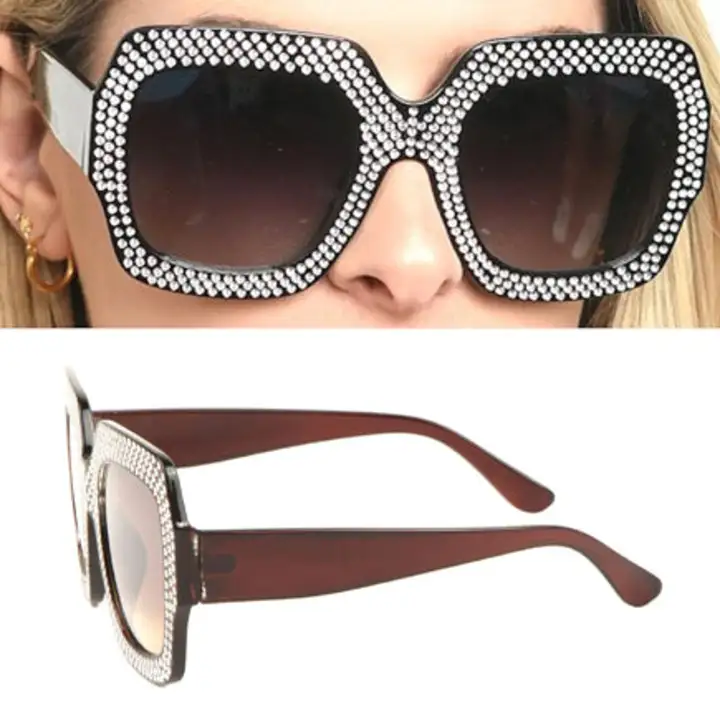 4953 Big Square Diamond Framed Sunglasses uploaded by DeoDap on 7/25/2023