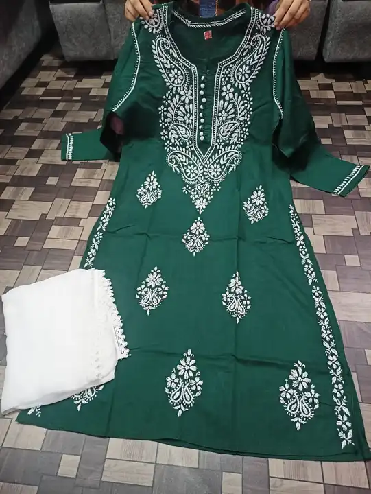 Crocia button kurti cotton uploaded by Shareef chikan handicraft on 7/25/2023