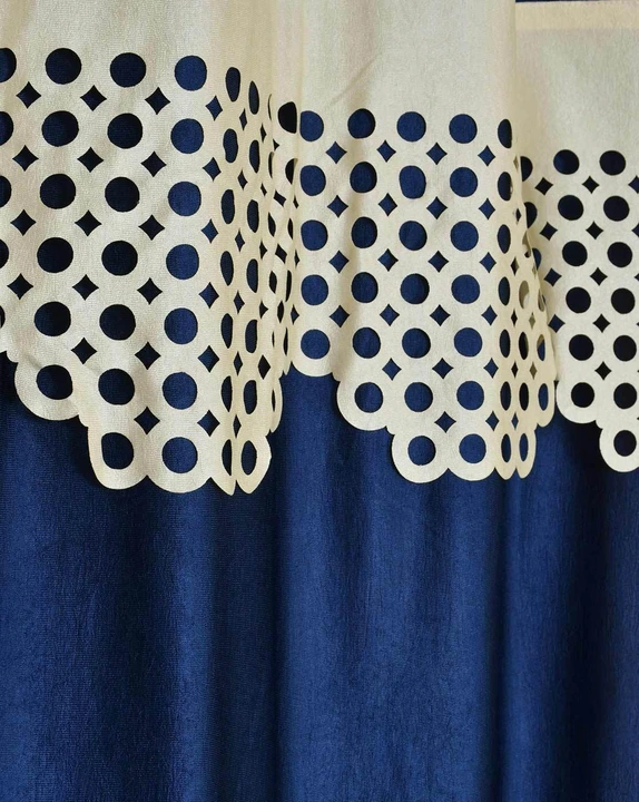 Laser cut trendy design curtains 5FT window_ set of 1_Blue uploaded by Home max india on 7/25/2023