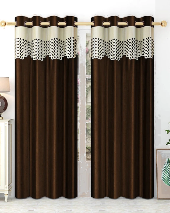 Laser cut trendy design curtains 7FT Door _set of 1_Brown  uploaded by Home max india on 7/25/2023