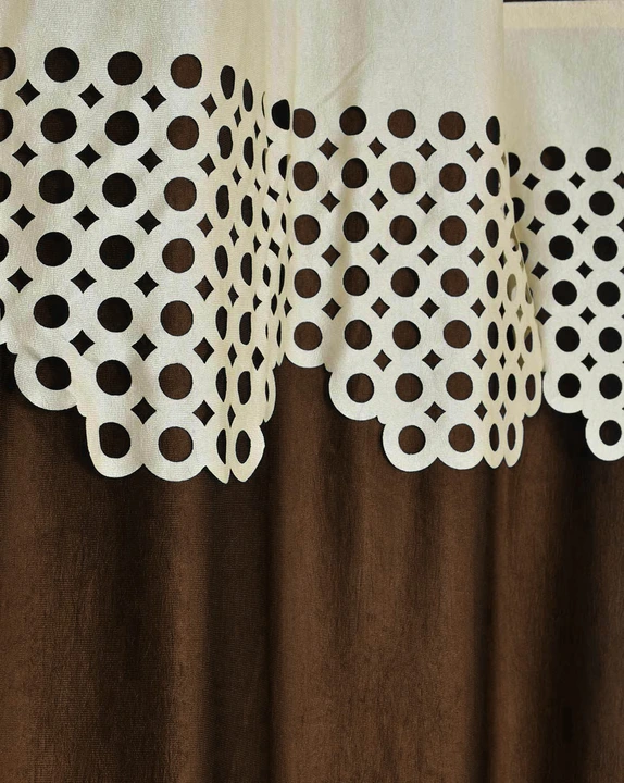 Laser cut trendy design curtains 5FT window _set of 1_Brown  uploaded by Home max india on 7/25/2023