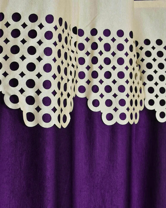 Laser cut trendy design curtains 5FT window _set of 1_purple  uploaded by Home max india on 7/25/2023