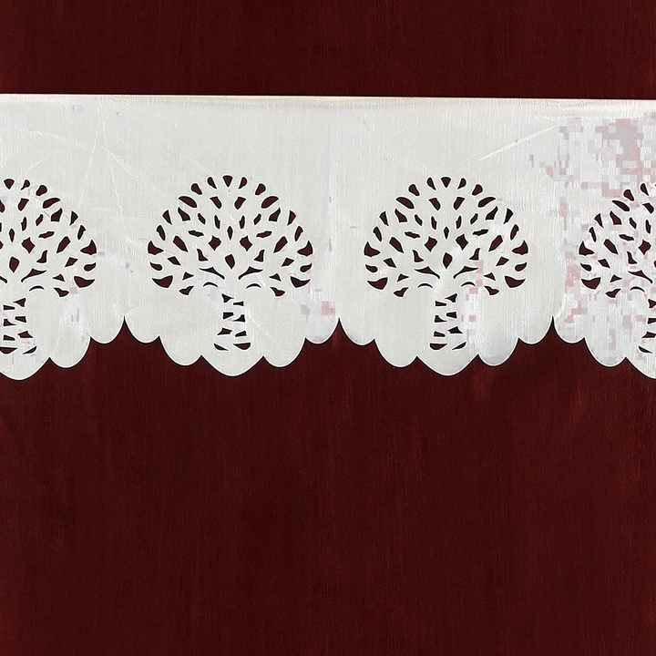 Laser cut patched solid designer curtains 5FT window _set of 1_Maroon uploaded by Home max india on 7/25/2023
