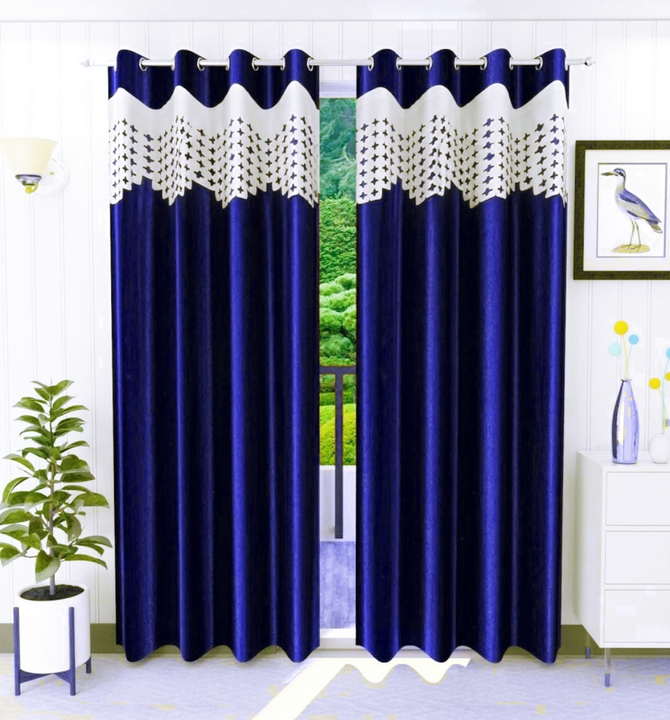 Lasercut plus design curtains 7FT Door_set of 1_Blue  uploaded by Home max india on 7/25/2023