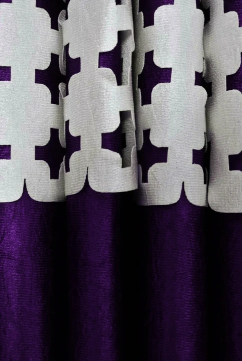 Lasercut plus design curtains 5FT window _set of 1_purple uploaded by Home max india on 7/25/2023