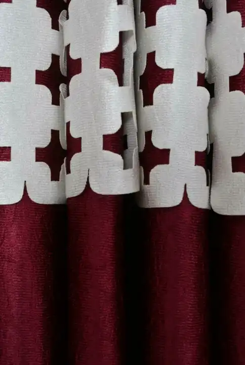 Lasercut plus design curtains 7FT Door_set of 1_Maroon  uploaded by Home max india on 7/25/2023