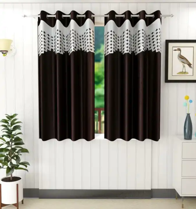 Lasercut plus design curtains 5FT window _set of 1_Brown  uploaded by Home max india on 7/25/2023