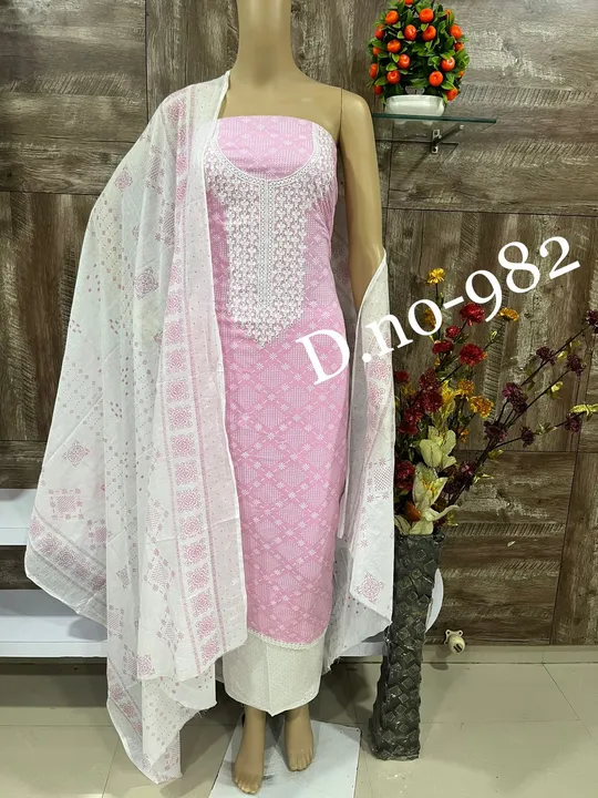 Pinky Cotton Suit and Dress Material  uploaded by Zuberiya Global on 7/25/2023