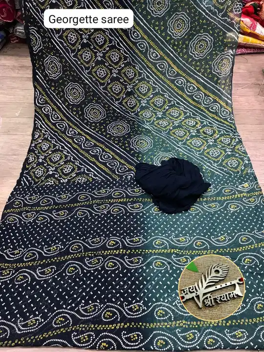 Pure 40 Gram Georgette Fabric bandej sare uploaded by Deepika Designer Saree on 7/25/2023