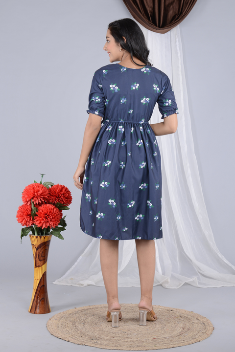 Women's Floral Print Knee length Dress uploaded by Mahalakshami Enterprises (Majestykart) on 7/25/2023