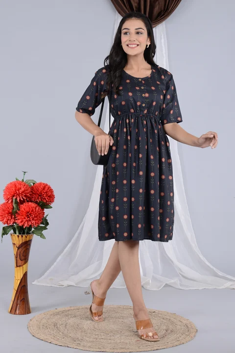 Women's Floral Print Knee Length Dress  uploaded by Mahalakshami Enterprises (Majestykart) on 7/25/2023