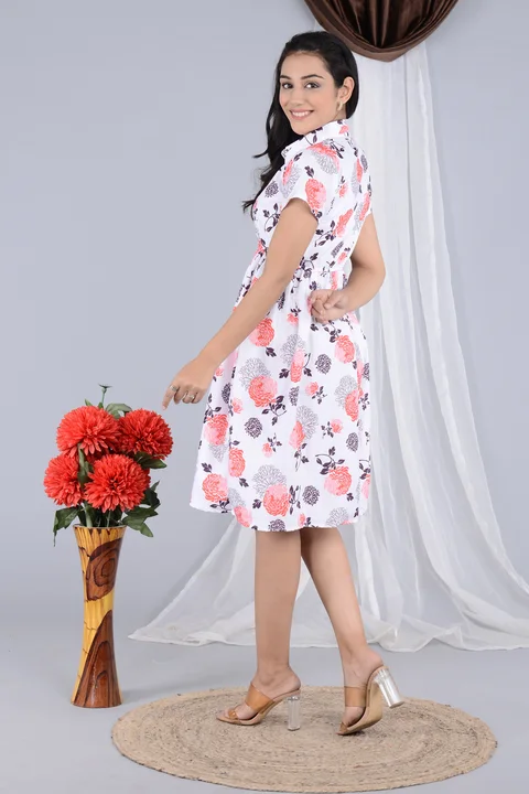 Women's Floral Print Collared Western Dress  uploaded by Mahalakshami Enterprises (Majestykart) on 7/25/2023