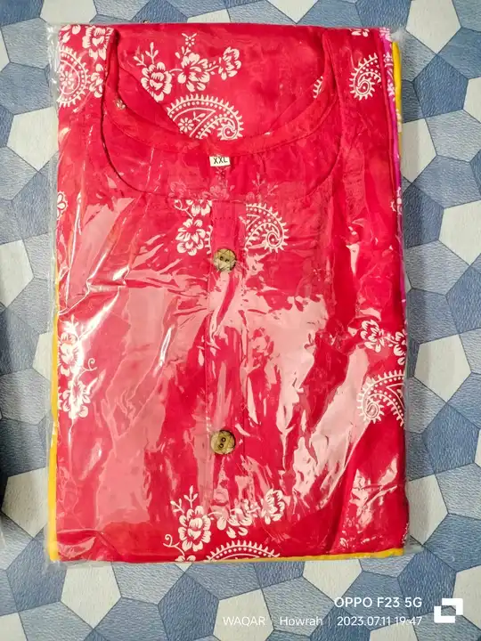 Rayon 14 kg print kurti  uploaded by Sneha collection 9593994622 call me on 7/25/2023