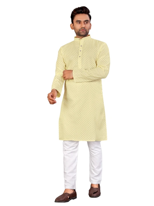 Yellow Men's Cotton Only kurta uploaded by 1 Place For All Fashion  on 7/25/2023