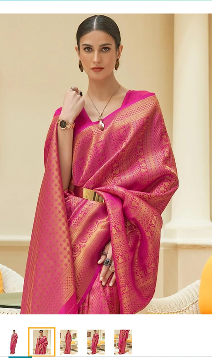 Pink Kanjivaram Silk woven saree uploaded by 1 Place For All Fashion  on 7/25/2023