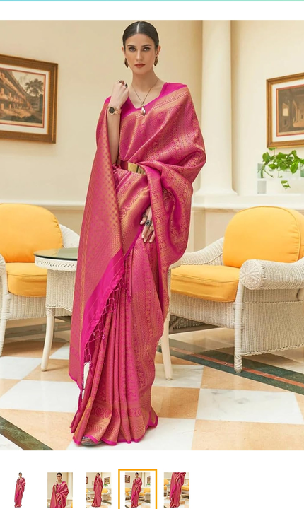 Pink Kanjivaram Silk woven saree uploaded by 1 Place For All Fashion  on 7/25/2023