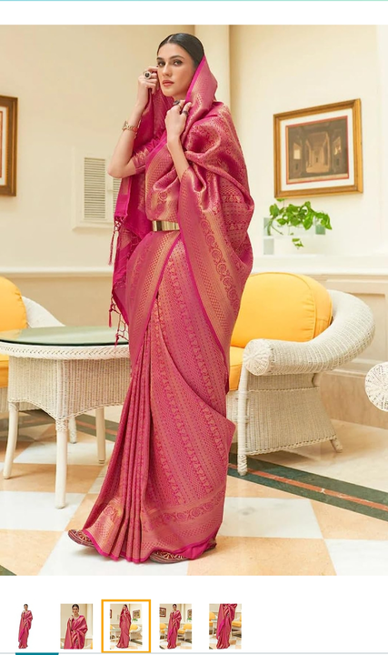 Pink Kanjivaram Silk woven saree uploaded by business on 7/25/2023
