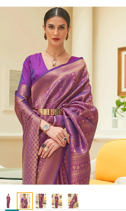 Womens  Woven Designer Saree with Unstitched Blouse With Boluse Piece uploaded by 1 Place For All Fashion  on 7/25/2023