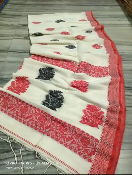 Cotton Linen Saree uploaded by Nandys 13 on 7/25/2023