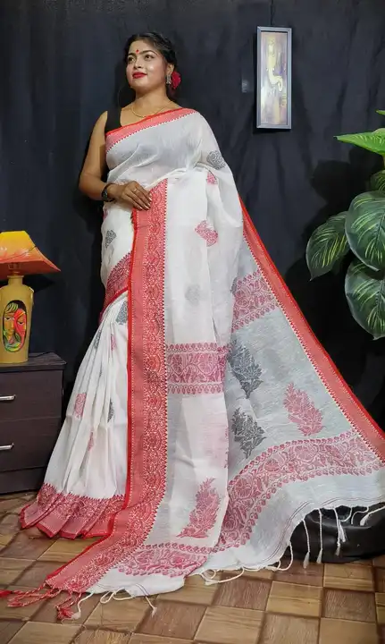 Cotton Linen Saree uploaded by Nandys 13 on 7/25/2023