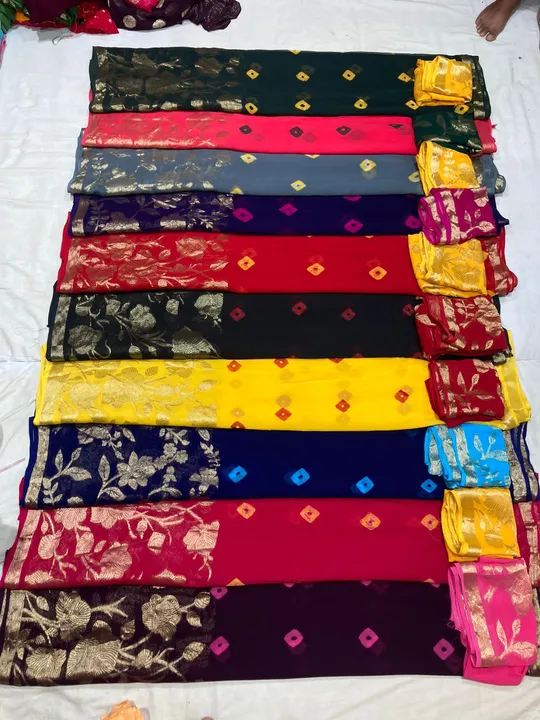 ❤️ *Summerspecialsaree*  

*beautiful color combination Saree for all ladies*

👉keep shopping with  uploaded by Gotapatti manufacturer on 7/26/2023