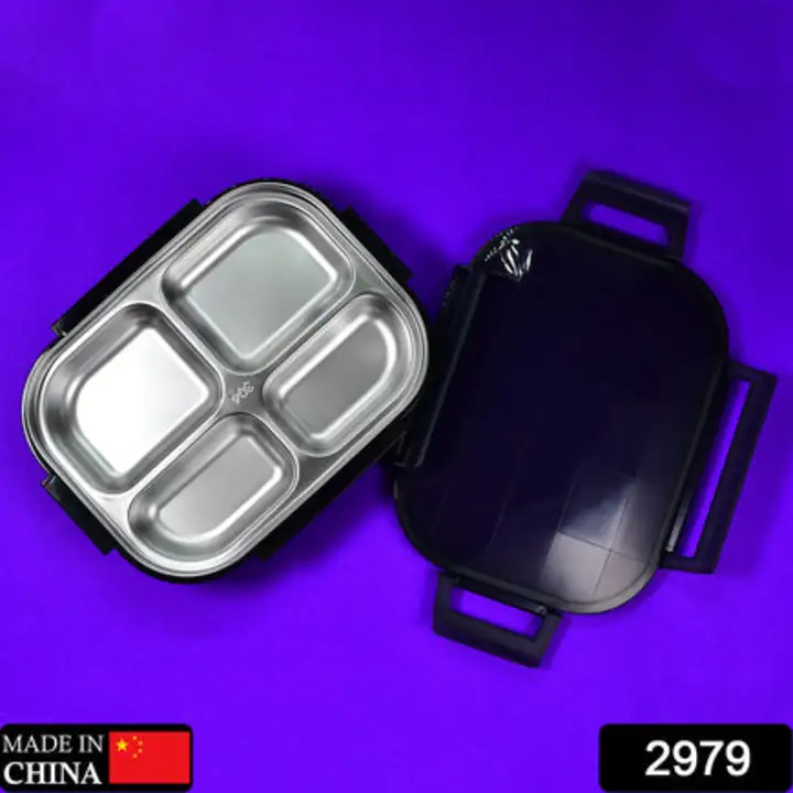 2979 Black Transparent 4 Compartment Lunch Box for... uploaded by DeoDap on 7/26/2023