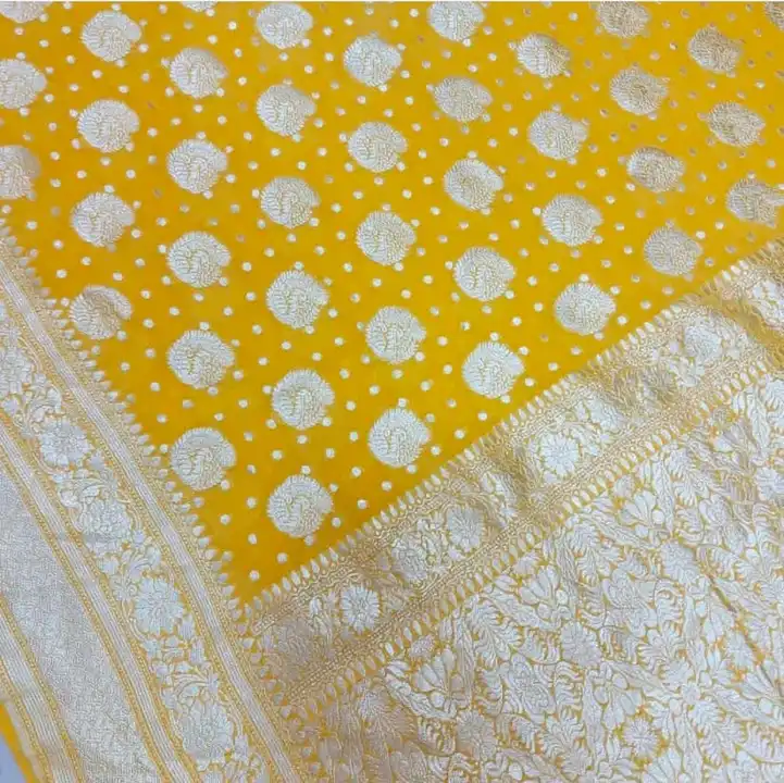 Banarasi handloom dyeable semi Georgette silk saree uploaded by VARDHAK COLLECTION  on 7/26/2023