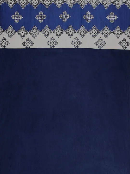 Long crush damask print patch  curtains 7FT Door _set of 1_Blue uploaded by Home max india on 7/26/2023