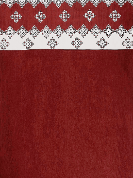 Long crush damask print patch  curtains 7FT Door _set of 1_Maroo   uploaded by Home max india on 7/26/2023
