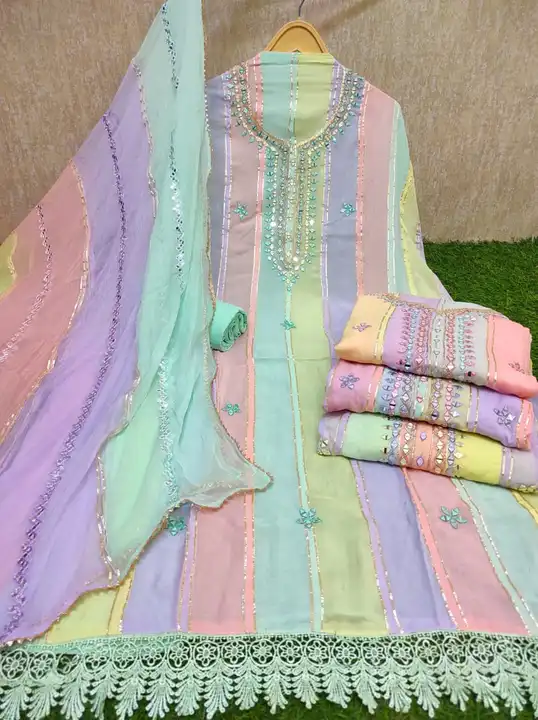 Organza suit fancy duppata  uploaded by RISHABH Creations on 7/26/2023