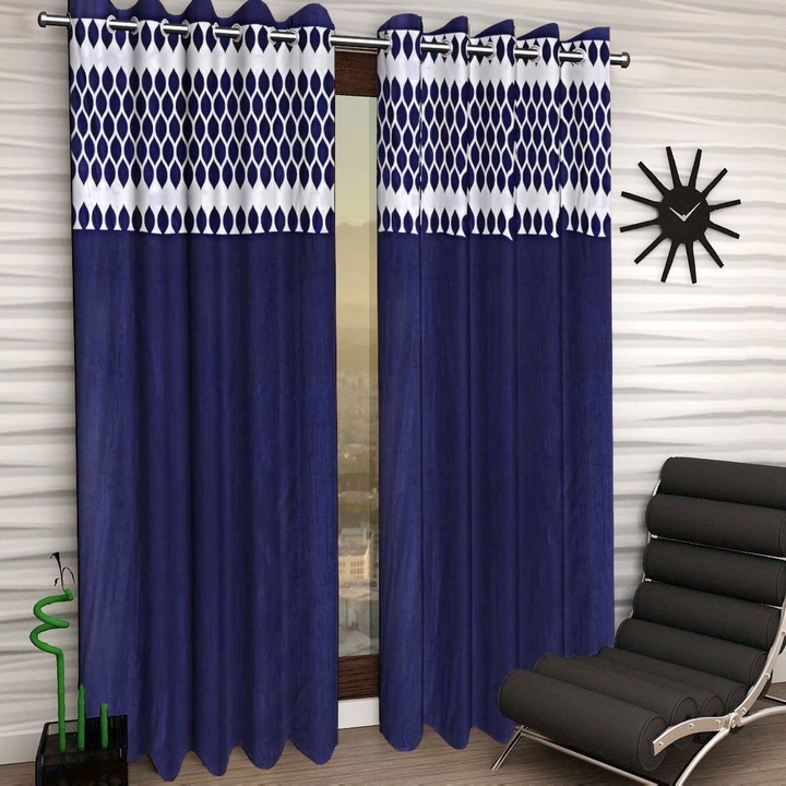 Diya print patch work curtains 7FT Door _set of 1_Blue  uploaded by Home max india on 7/26/2023
