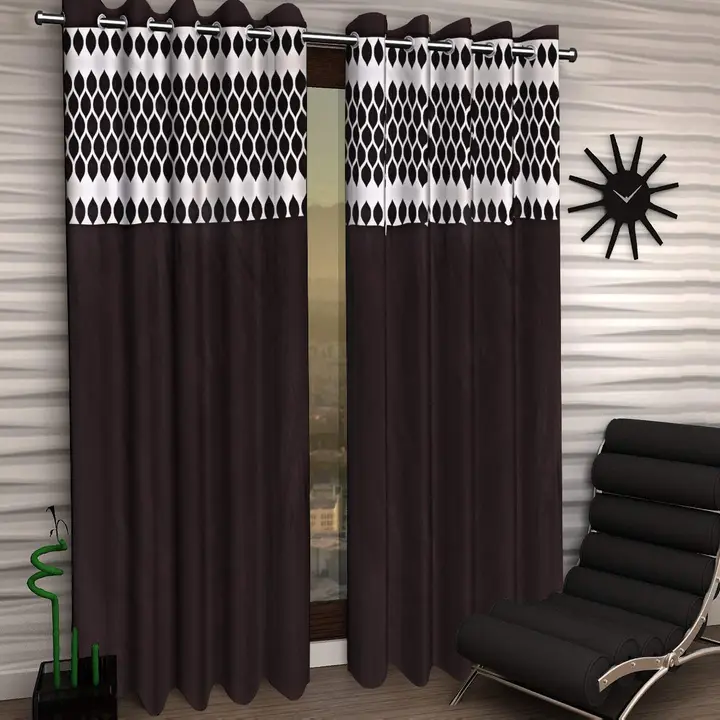 Diya print patch work curtains 5FT window _set of 1_Brown  uploaded by Home max india on 7/26/2023