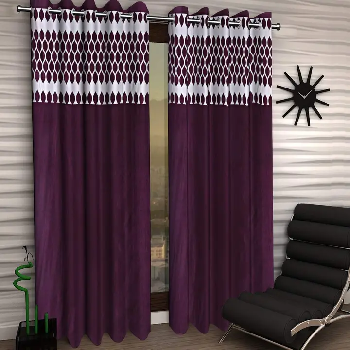 Diya print patch work curtains 5FT window set of 1_purple  uploaded by Home max india on 7/26/2023